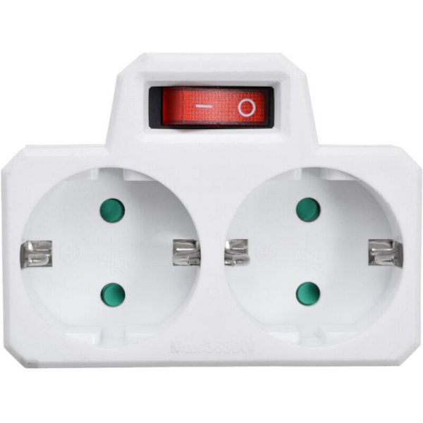 Biplite 16A med afbryder Hvid - Hvid