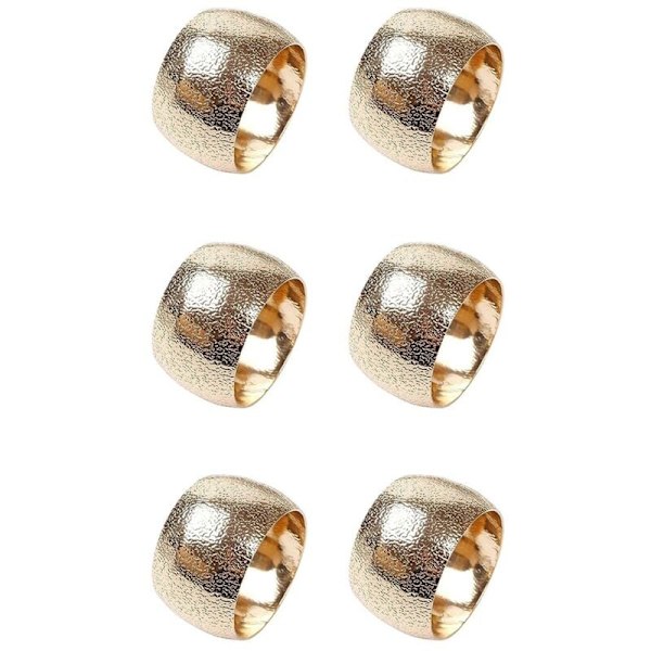 6 stk. Guld Metal Servietringe, Elegant Bryllup Serviet Holder Ringe, Perfekt til Borddekoration Fester
