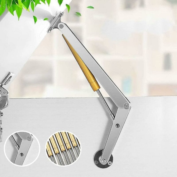 Starlight 2-pack pneumatisk locklyft (200N/44lb), kraftig gasfjäderlockstöd gångjärn, med mjukstängning