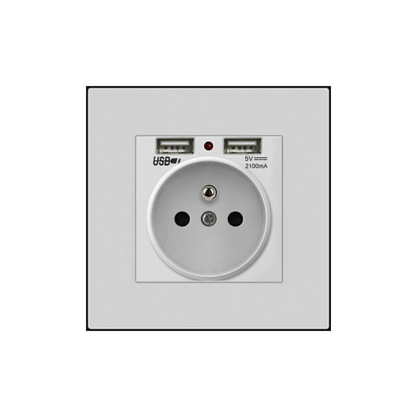 2 kpl seinäpistorasiaa, seinä sähköpistorasia kaksois-USB 5V/2100mA, upotettu pistorasia 2 USB-portilla Käytännöllinen ja kätevä
