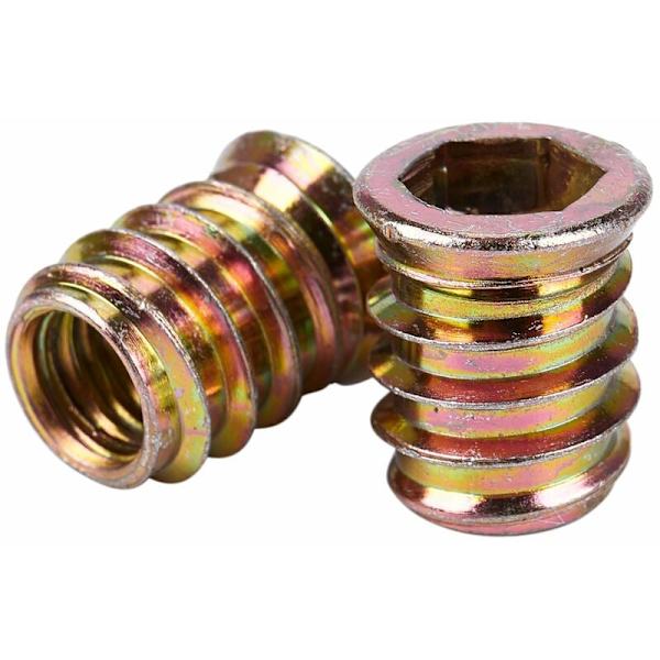 Sæt med 5 gevindindsatser M10 x 20 mm til træ