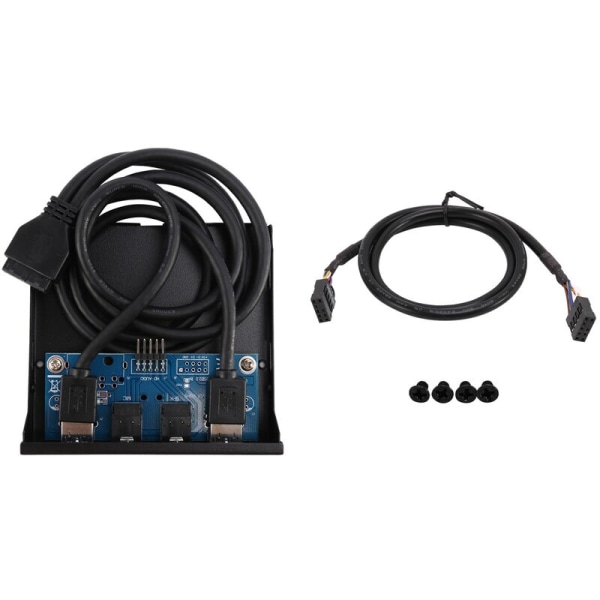 3,5 tuuman 2 USB3.0 A -keskitin + HD-ääni 20-nastaiseen levykeaseman ohjauspaneeliin