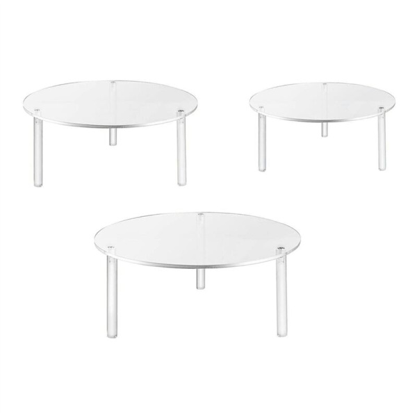 3-pack Klar Akryl Tårta Stativ, Muffinhållare, Bänkskiva Dessert Display för Bageri, Födelsedag Bröllop