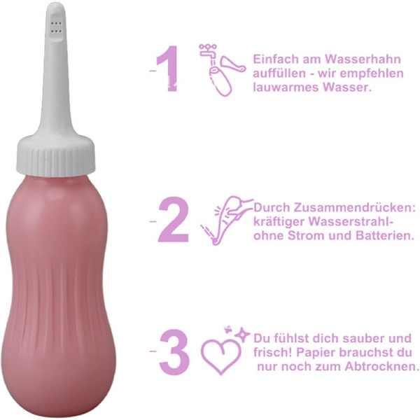 Bærbar silikon bidet spray kraftig injeksjon 500ml håndholdt bidet dyse pære for kvinner fersken rosa fødsel