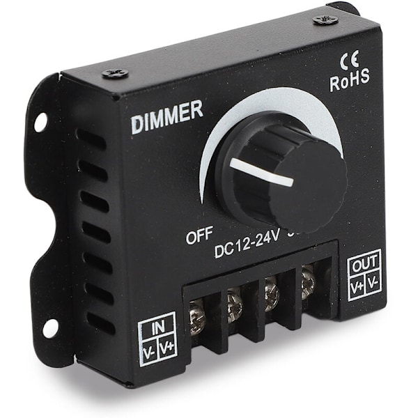 Enkelkanals LED-Dimmer Trinløs Dæmpning Fremragende Varmeafledning LED-Lystrimmel Dimmer DC 12‑24V