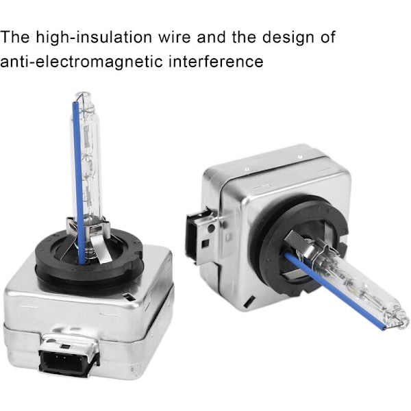 2 stk D3S 8000K 12V 35W HID Pære AnitUV Kvartsglass Modifisering for Motorsykler Biler