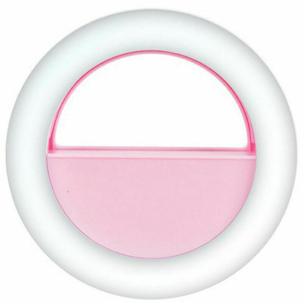 Mini Clip-On Smartphone Selfie Lys Rgb Led Lys Stærk Skønhed Lampe Indbygget Genopladeligt Batteri til Smartphones Tablets Bærbare Computere, Pink, Sunny