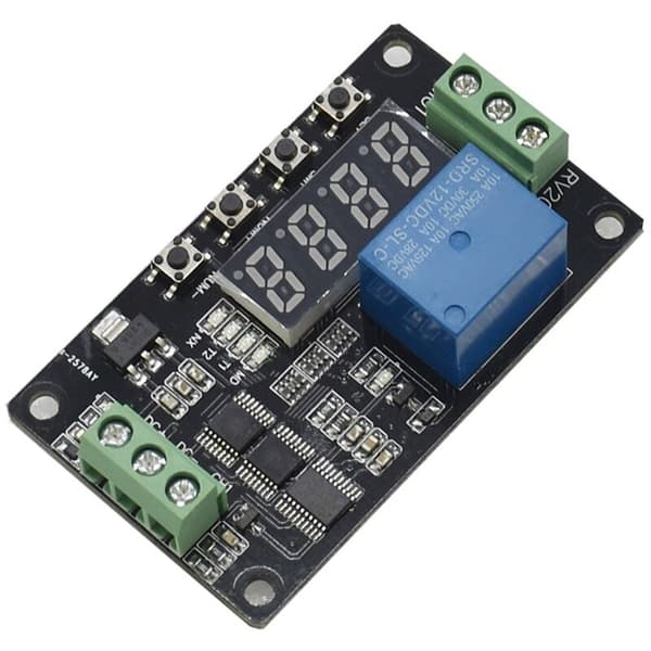 DC 12V Självspärrande Multifunktionsrelä PLC Cykeltimermodul Fördröjningstid Switch Detektionskontrollrelämodul
