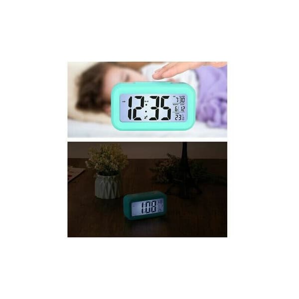 Multifunktionell digital väckarklocka LED smart ljusklocka temperatur evighetskalender