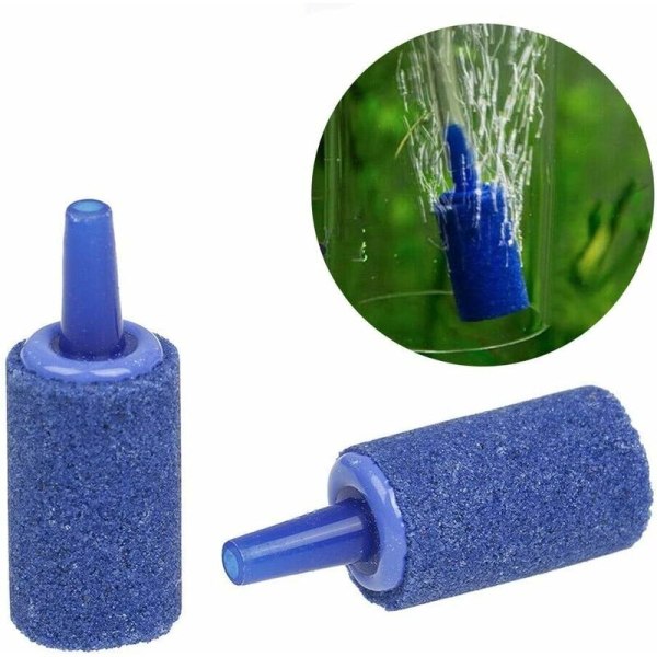 5 stk. luftsten, akvarieluftsten cylinder boblediffuser luftsten til luftpumpe akvarium hydroponics-blå-