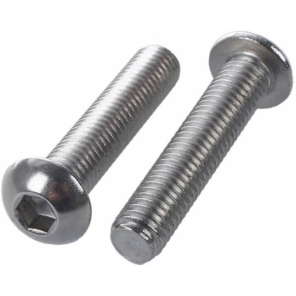 Ruostumattomasta teräksestä valmistettu pyöreäkantainen ruuvi, kuusiokoloruuvityyppi: M8/8mm Ruuvikoko: M8 X 40 mm Määrä pakkauksessa: 10