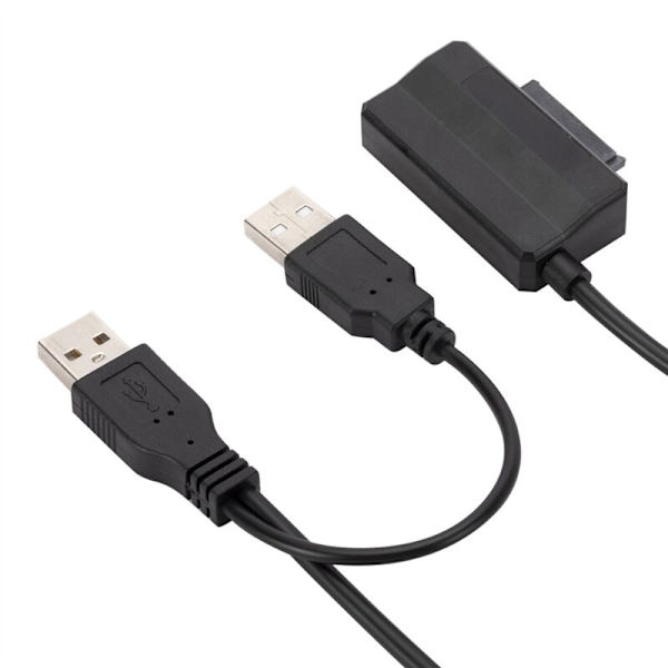 SATA7P+6P - USB2.0 kannettavaan ulkoiseen optiseen asemaan kotelo datakaapeli Helppo SATA USB -asemakaapeli virtalähteellä 30 cm