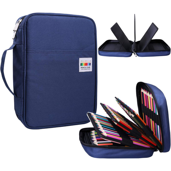 Case med 220 hål och multifunktionspennväska med dragkedjeförsedd stor kapacitet med handtag Bärbart vattentätt case för studenter Barn Vuxna Arti