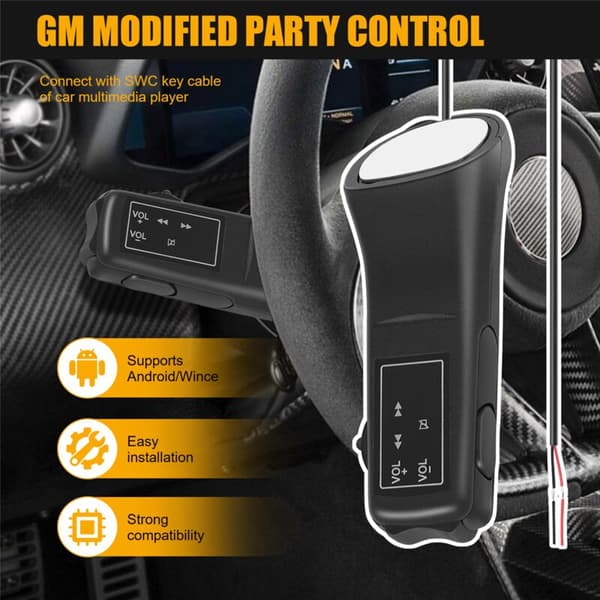 Fjernkontroll for bilratt, navigasjonslys, bil-DVD / 2 Din Android Bluetooth Universal uten