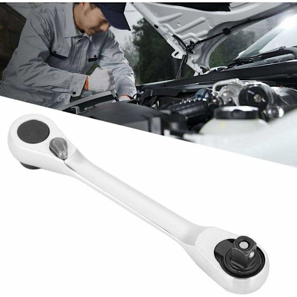 keenso 1/4 mini socket skralde og bit driver multiværktøj - sekskant skruetrækker 72-tandet reversibel skraldenøgle momentnøgle med driverbit 130mm standard