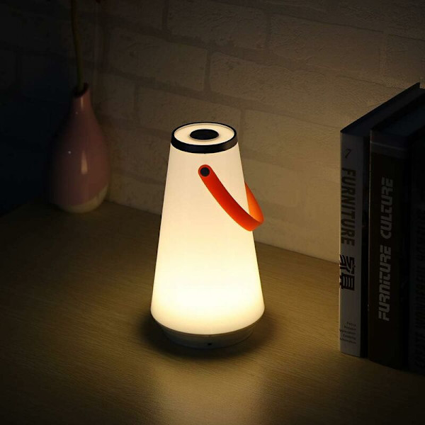 Bärbar LED-Nattlampa, Vacker Touch-Nödlampa för Camping och Sängbord, Justerbar Ljusstyrka, USB-Laddningsbar (Varmvit) (1 st)