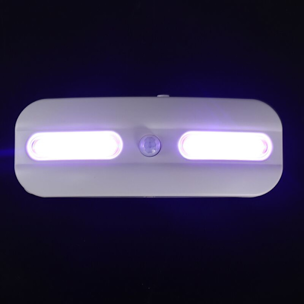 Uppladdningsbar UV-lampa Hållbar Rörelsesensor Nattljus Skåp UV Violett Ljus Steriliseringslampa för Kök, Badrum, Förvaring