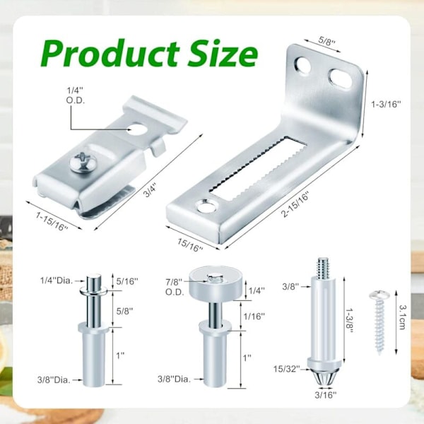 18 Dele Skydedørs Reparationskit Foldbar Skydedørs Hardware Kit, Skabsskydedør, Opbevaringsfoldbar Dør Hardware Kit og Dør