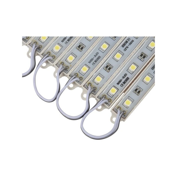 1X10Pcs 5050 SMD 3 LED Modul Strenglys Vandtæt DC 12V Cool White