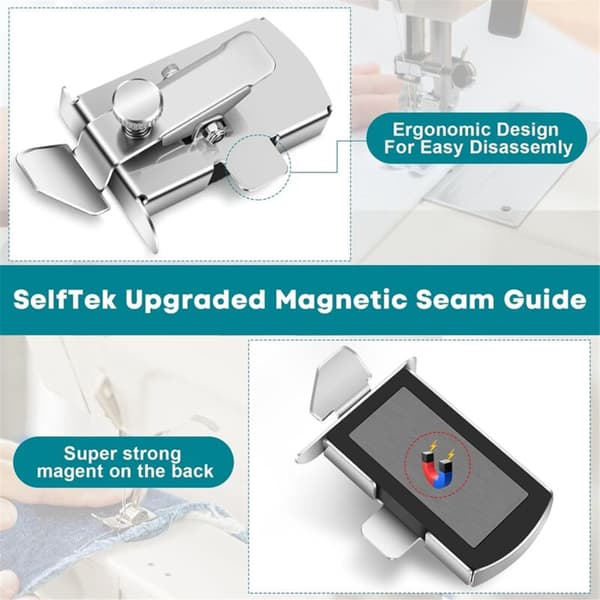 2-pack multifunktionellt magnetiskt syguidekit, fållguide, universell pressarfotsguide för symaskin