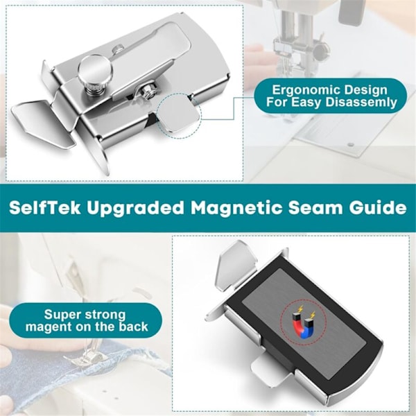 2-pak Multifunktionelt Magnetisk Syguide Kit, Syguide, Universal Trykfod Guide til Symaskine