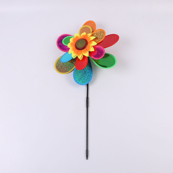 Flower Mill, Wind Chime Children's Toy Garden Balcony Colorful Scarecrow, Multicolor 1pcs--