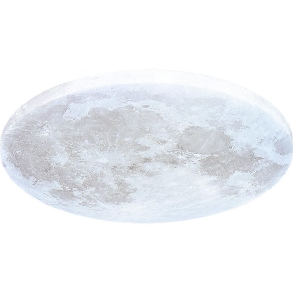 LED-loftslampe, måneloftslampe med fjernbetjening, Ø 38 cm, 3000-6500K dæmpbar, natfunktion, væglampe til stue soveværelse (380x50 mm)