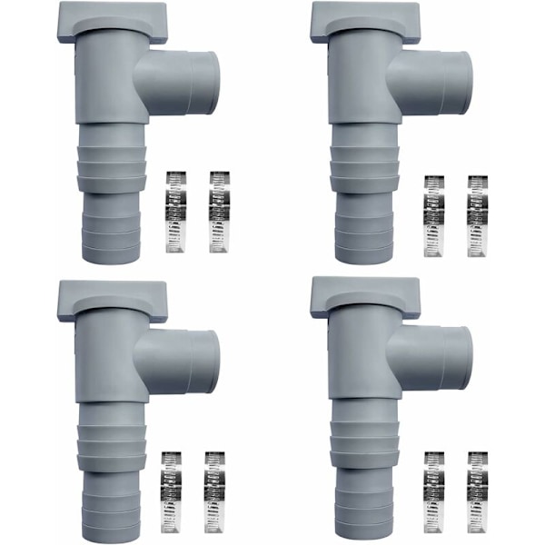 Svømmebasseng Vedlikehold/Avstengningsventil med 32 mm slangekobling, Avstengningsventil med 2 klemmer, Dobbel Split Slange Plunger Ventil Svømmebasseng Tilbehør