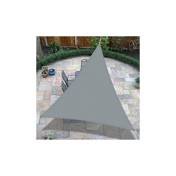 - Triangulärt solsegel 3 x 3 x 3m Solskydd UV-skydd för utomhus, terrass, trädgård - Grå