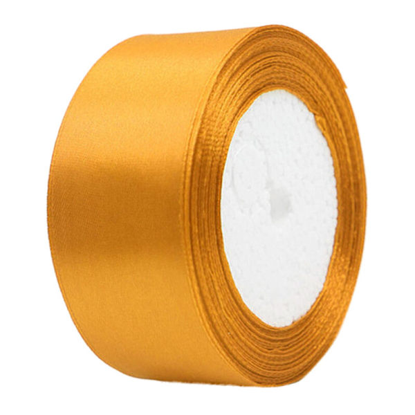 1 rulle 40mm 22 meter sidenband i silkesatin till bröllopsfest (guldfärgad)