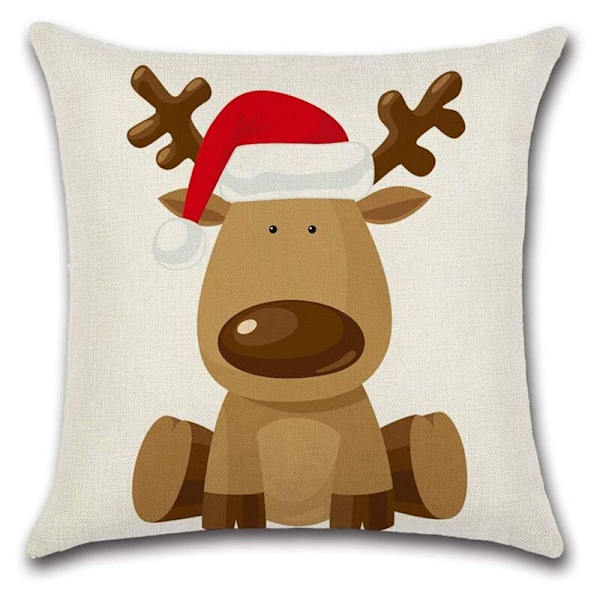 God Jul Kvadratisk Pudebetræk, Linned Pudebetræk Dekorative Pudebetræk Hjemmeindretning til Stue Sofa Seng