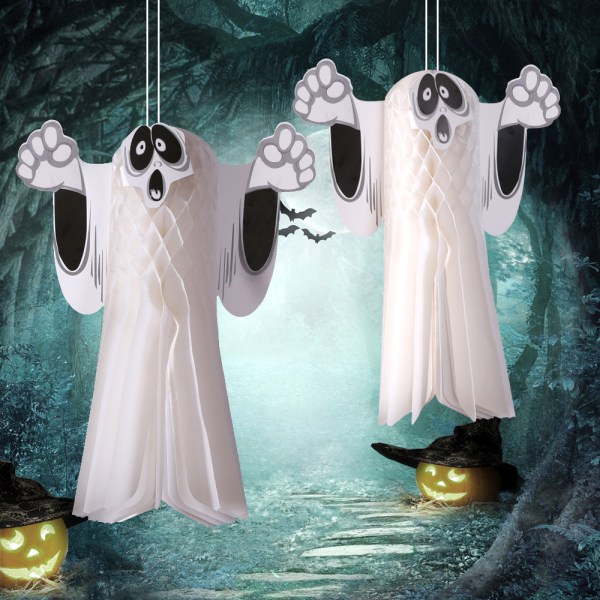4 stykker Halloween-spøkelsesanheng, rekvisitter for barfestdekorasjon, Halloween-skrekkanheng