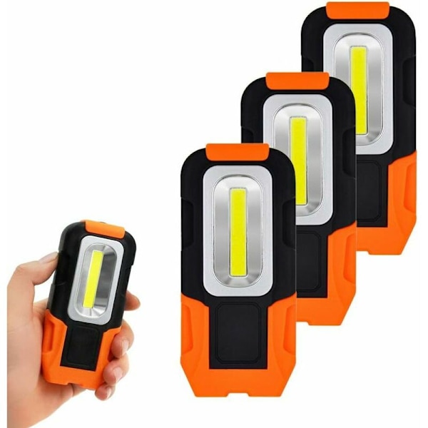 LED Lommelygte 3W COB Bærbar Magnetisk LED Lommelygte AAA Batterier Medfølger Ikke, Foldbar Lampe med Magnetisk Bund og Krog Sæt af 3