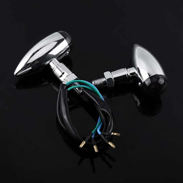 Keenso 2 st motorcykel Bullet LED blinkers Amber indikator blinkande ljus bakre glödlampa