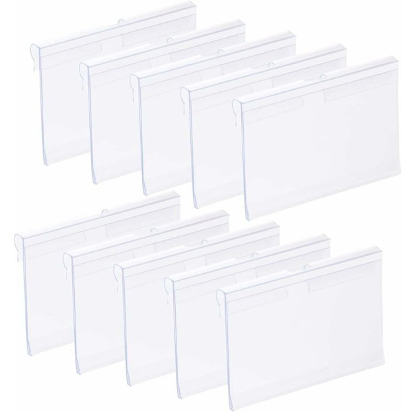 -100 stk. Transparente Plastik Etikettholdere, PVC Etikettholder Plastik Etikettholdere Etikettholder