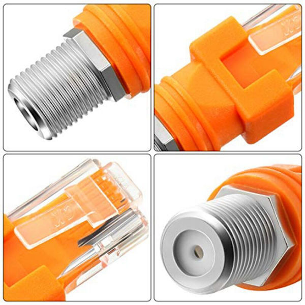 8 stk. netværkskrystalhoved RJ45 til F-hoved BNC spiral RJ45 til RF-stik koaksial direkte stik