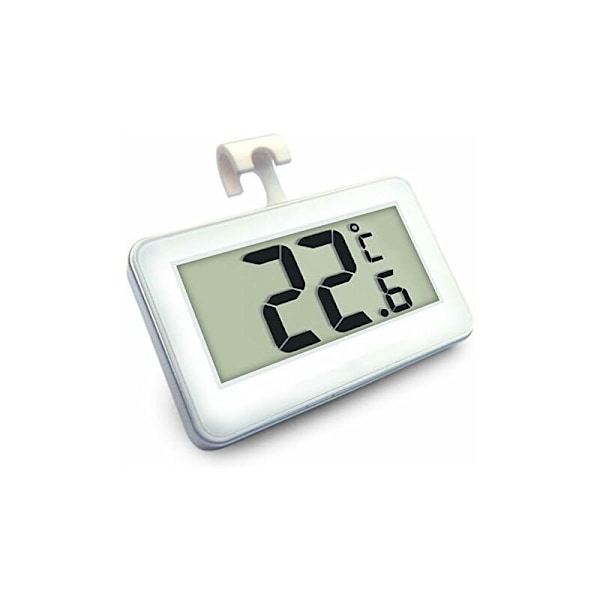 Digital Frysertermometer Trådløs Kjøleskapstermometer og Innendørs Temperaturmåler (Stor LED-skjerm, Hvit) Tre plasseringsmoduser (Hangi