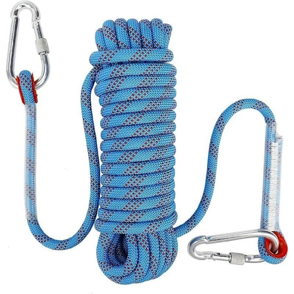 Klatretov med Statisk Sikkerhedskarabin 10mm Polyester Bjergbestigningstov Redning til Vandreture Bjergbestigning Bjerg 10M-