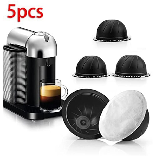 5 st återanvändbara Vertuo Vertuoline 230 ml påfyllningsbara kaffekapslar