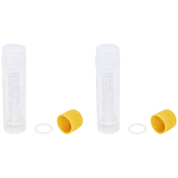 200 stk 1,8 ml graderte sentrifugerør, laboratoriekryorør, lokk for analyse
