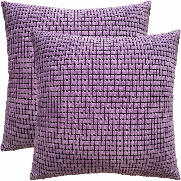 Corduroy Cushion Cover 2 Pieces (Purple, 6060cm)-