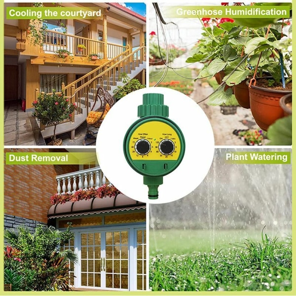 Vattentimer, automatisk trädgårdsbevattning, vattentät LED-skärmsbevattningskontroll för växter, gräsmatta, trädgård, grönsaksplantering