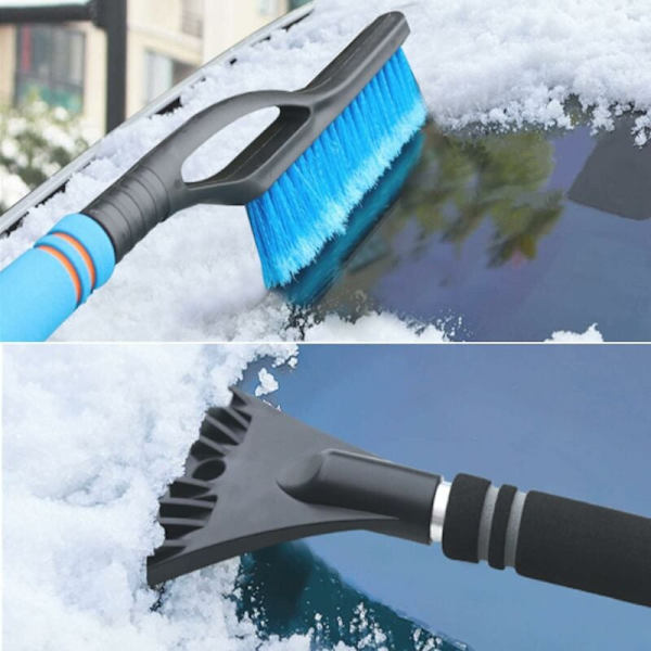 Auton lumisivellin, 2-in-1-jäänraaputin ja lumisivellin, irrotettava lumisivellin, auton teleskooppinen lumilapio, autoille, kuorma-autoille, SUV-autoille ja matkailuautoille (Or