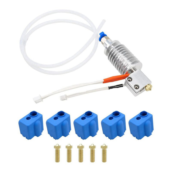 2x 3D-skrivar Extruder Kit med Silikonstrumpa och 0,4 mm Munstycke Hotend Print Head
