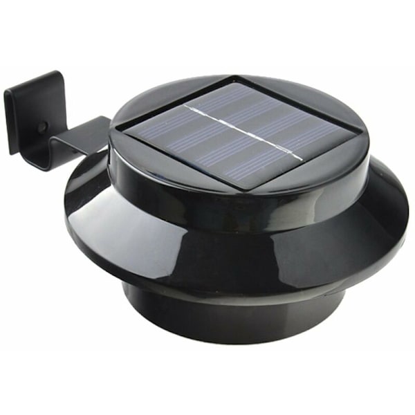 4-pack solbelys för hängrännor, solbelysning utomhus med justerbar fäste, för staket, trädgård, vägg, gård (svart, varmt ljus)