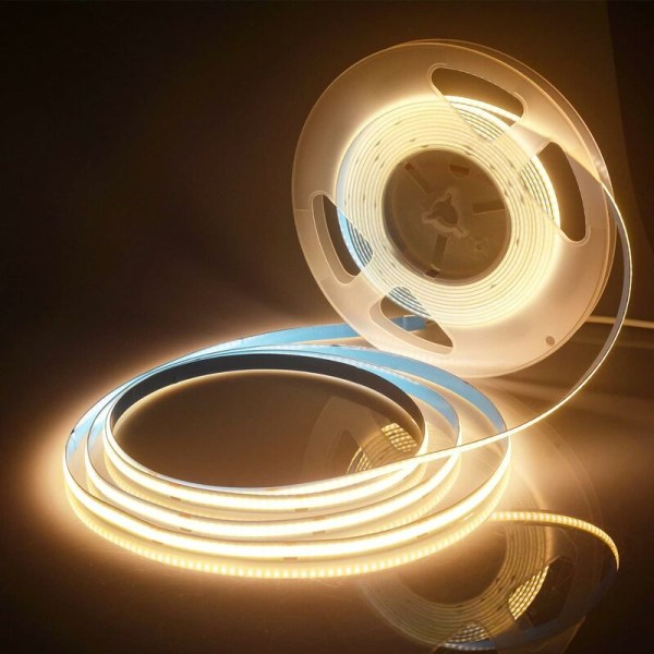 5M COB Warm White 3000K Flexible High Density LED Strip 320LEDs/M 640LEDs 5V 8W/M Dimmable Deformable LED Strip Light for Bedroom Kitchen Home DIY D