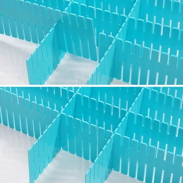 4 st DIY Plast Låda Rutnät Separator Separator Partition Förvaring Organizer Underkläder Strumpor Makeup Clapboard Grå