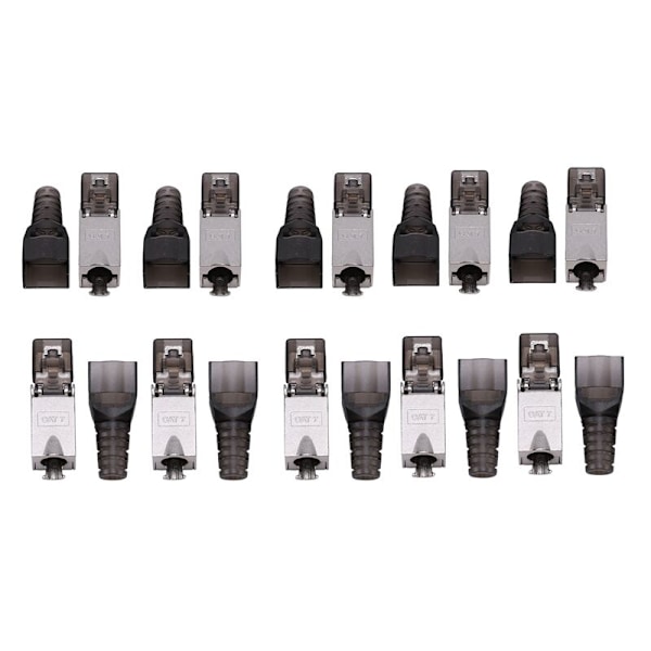 10Pcs/Lot RJ45 Shielded Tool-Free Cat 7 Termination Plug Cat7 Plug / Cat7 Connector Modular Connectors 23 / 24AWG-Grey