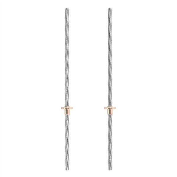 2 stk. 300 mm 8 mm T8 Trapezgevindstang med møtrik til Z 3D-printermaskine (300 mm)