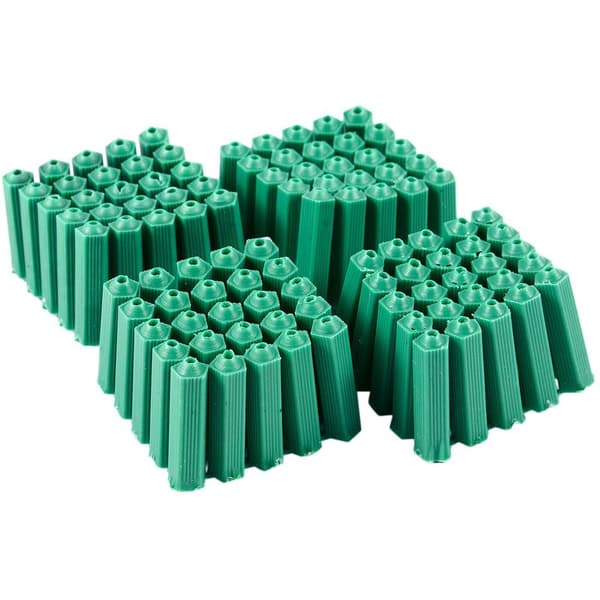 Antiskli Plast Ankelskrue Grønn 6 Mm 100 Stykker